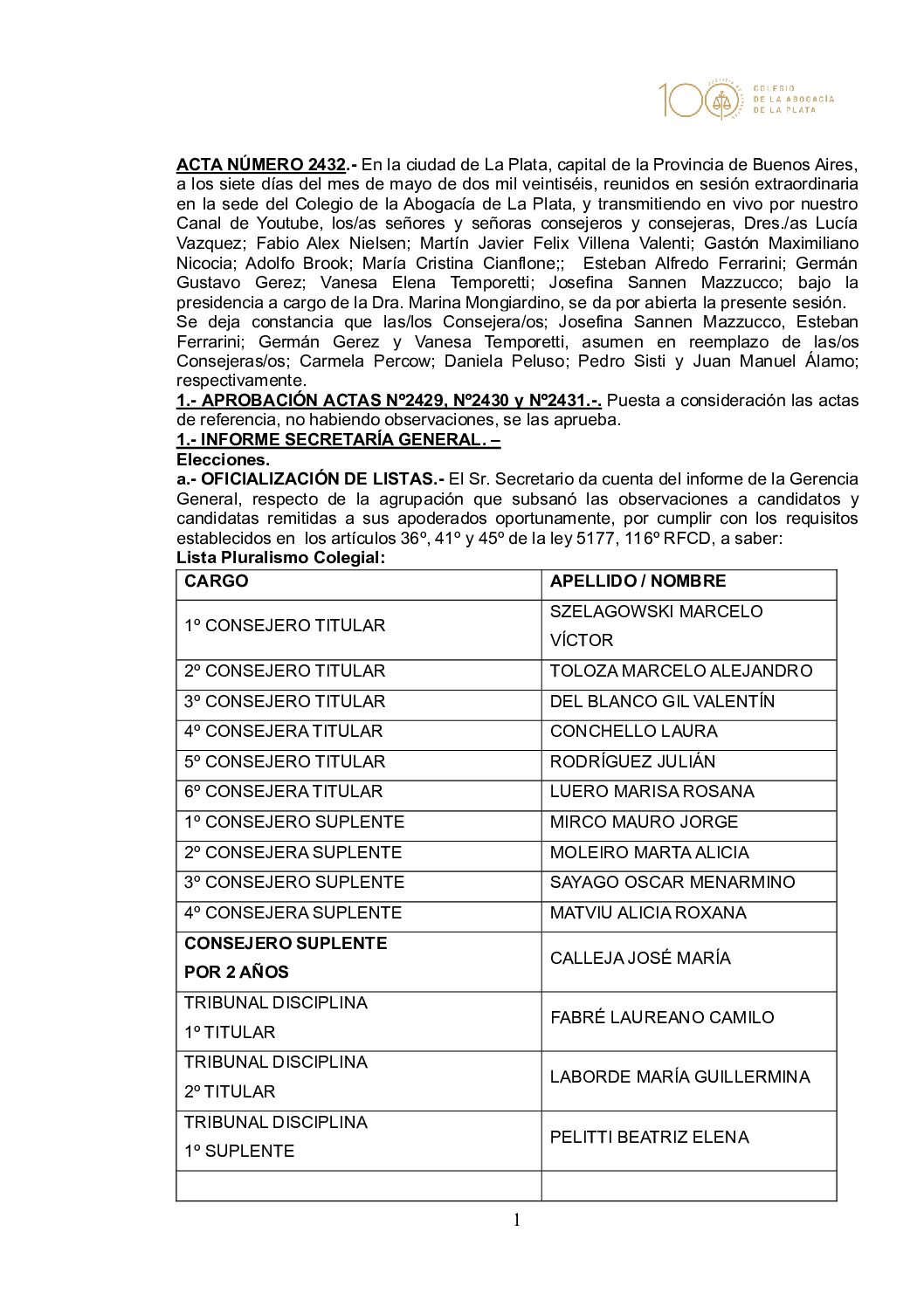 ACTA 2432 CD EXTRAORDINARIO